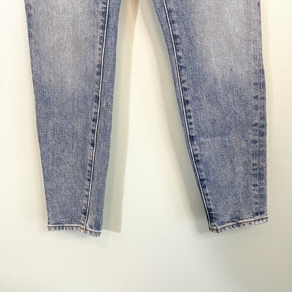 7 For All Mankind Jeans Women 23 Blue Denim Crossover Skinny Retro Mid Rise NWT - Picture 5 of 10